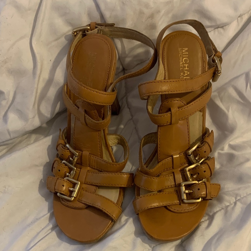 Michael Kors Brown Multi-Strap Sandals